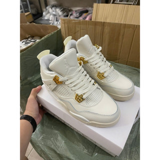 [ Giày thể thao thưc chu luxury ] Giày jd4 Retro metallic gold  trắng kem vàng cao cấp full box miễn ship