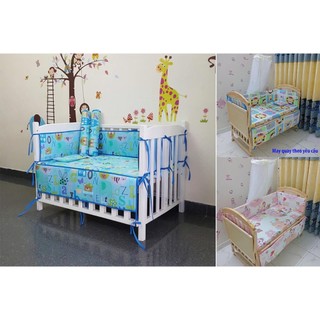 Quây và ga cho cũi có đủ size - Quây Ga bọc nệm cũi, ga trải giường cho bé hàng cao cấp style Hàn Quốc chất liệu mềm mịn