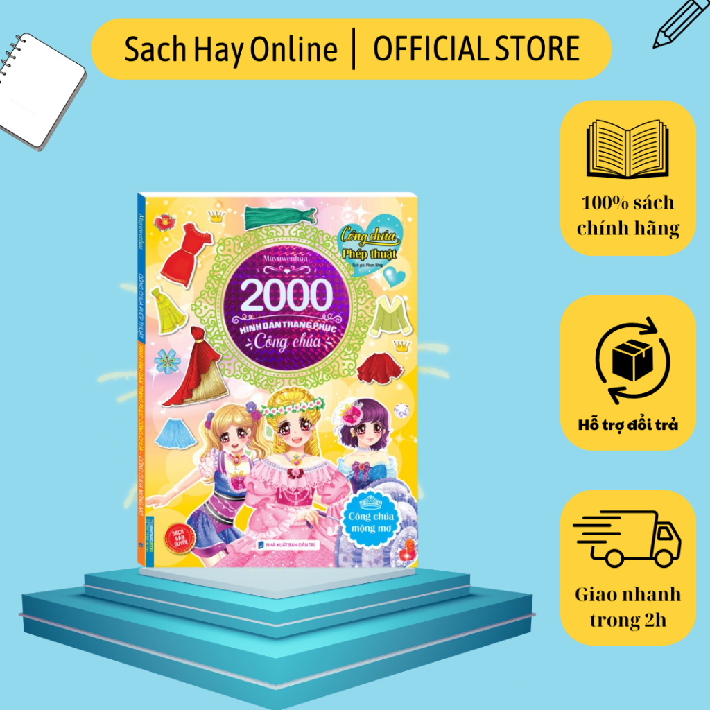 Sách - 2000 hình dán trang phục công chúa - Công chúa mộng mơ