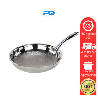 Chảo cạn lòng vân golf oyatton inox 304 đáy liền thép 3 lớp 18/10 20/24/28cm