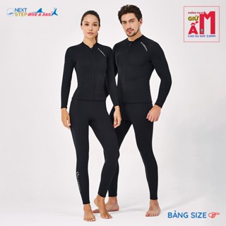 Đồ bơi giữ nhiệt nữ hiệu DIVE AND SAIL tay dài quần dài chất liệu cao su dày 2mm giữ ấm toàn thân