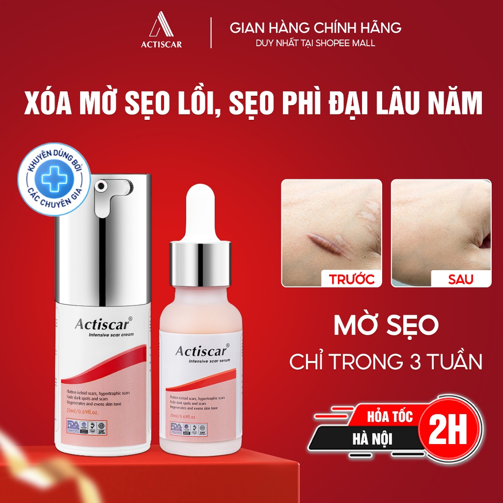Kem Và Serum Actiscar Xử Lý  Sẹo Lồi, Sẹo Phì Đại Lâu Năm Nhanh Chóng