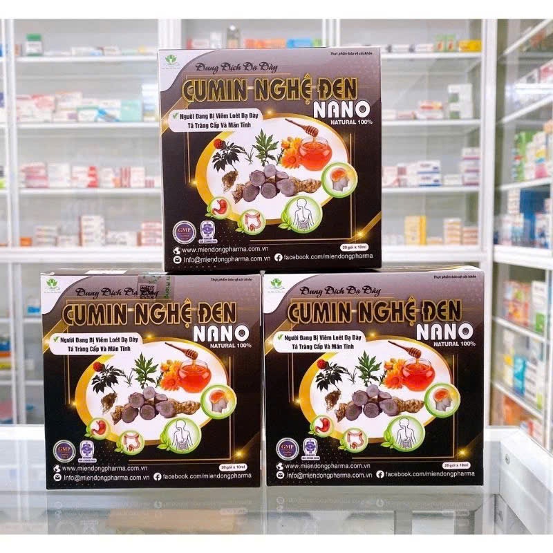 Nghệ đen nano cumin viêm dạ dày hộp 20 gói