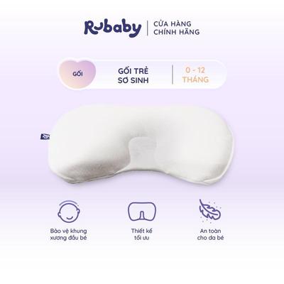 Gối Em Bé Rubaby (0–4 Tuổi) | Gối Memory Foam Êm Ái | Nâng Đỡ Cổ Vai Gáy | An Toàn Cho Bé