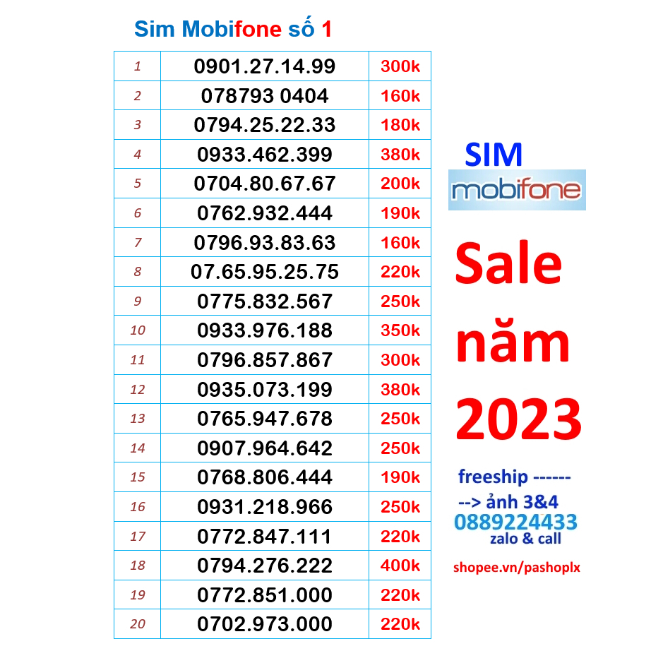 Sim Mobifone số đẹp 1