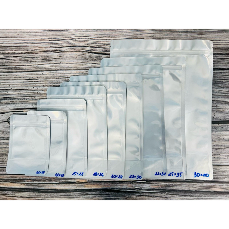 1kg túi zip đáy đứng mặt bạc mặt trong hàng đẹp