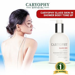  Kem dưỡng ẩm trắng da Caryophy Glass skin in Shower Body Tone up Caryophy official store Hàn Quốc 300g 