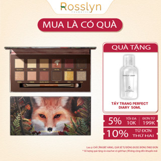 Bảng phấn mắt PERFECT DIARY 12 màu sắc tông lì và ánh nhũ lấp lánh kèm cọ trang điểm cao cấp 14g #13 red fox Rosslyn