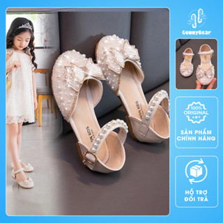  Giày Bé Gái GummyBear G102 - Giày Búp Bê Bé Gái Công Chúa Cao Cấp Đính Nơ Ngọc Trai Lấp Lánh Cho Bé 3-12 tuổi 