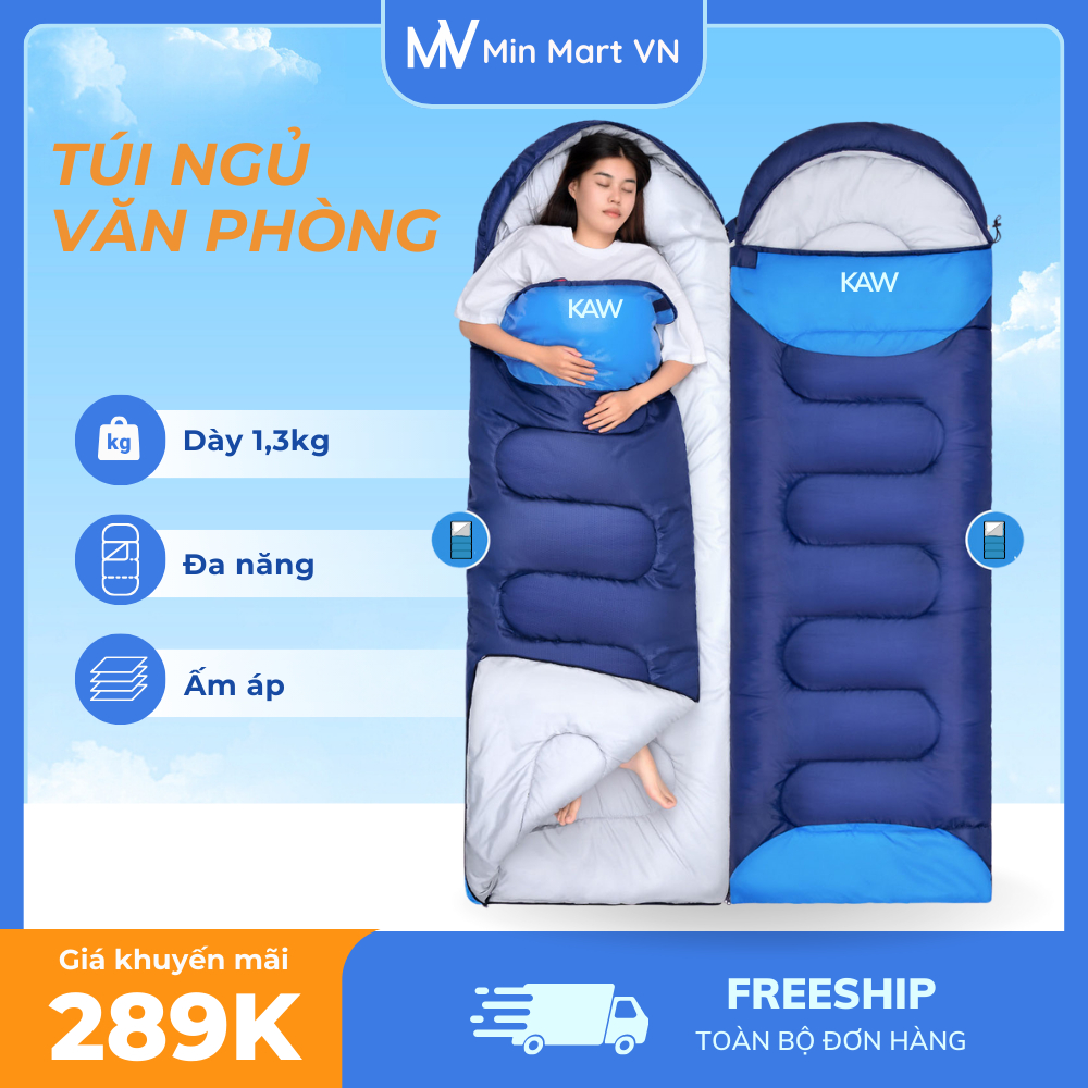 Túi Ngủ Văn Phòng KAW Nằm Giữ Ấm, Đi Phượt, Du Lịch Dã Ngoại
