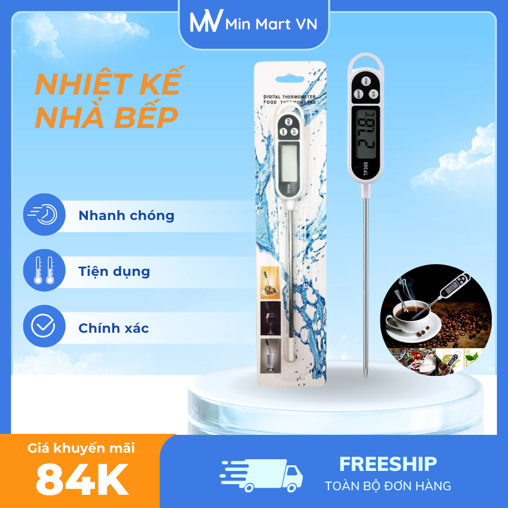 Nhiệt Kế Nấu Ăn, Pha Sữa KAW KT300 Đo Nhiệt Độ Nước, Sữa, Đồ Ăn An Toàn Độ Chính Xác Cao