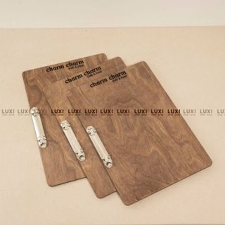 HCM | KẸP MENU GỖ CÒNG INOX, KẸP MENU GỖ CỔ ĐIỂN, KẸP GIẤY - LUXI DECOR HCM