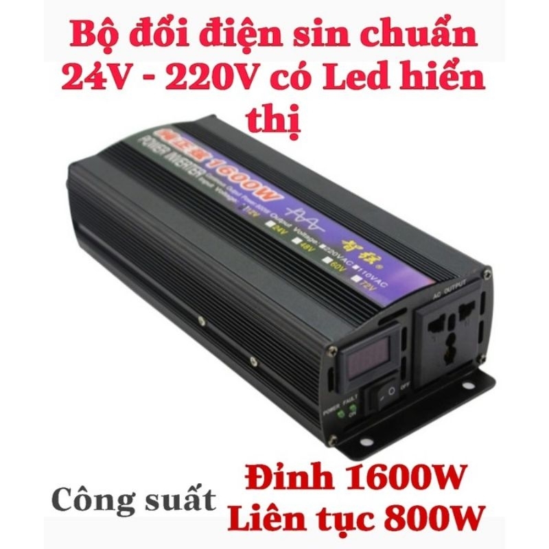 Bộ đổi điện sin chuẩn 1600W 24 sang 220V - ZX 24 -1600W