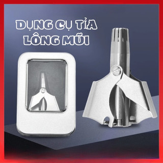 Máy Cắt Tỉa Lông Mũi Bằng Thép Không Gỉ Lưỡi Sắc Bén Hộp Cao Cấp An Toàn Tiện Lợi Kèm Cọ Vệ Sinh