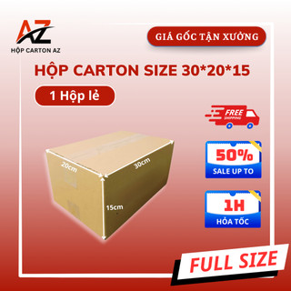 30x20x15 Combo 10 Hộp carton đóng hàng - Hộp carton AZ