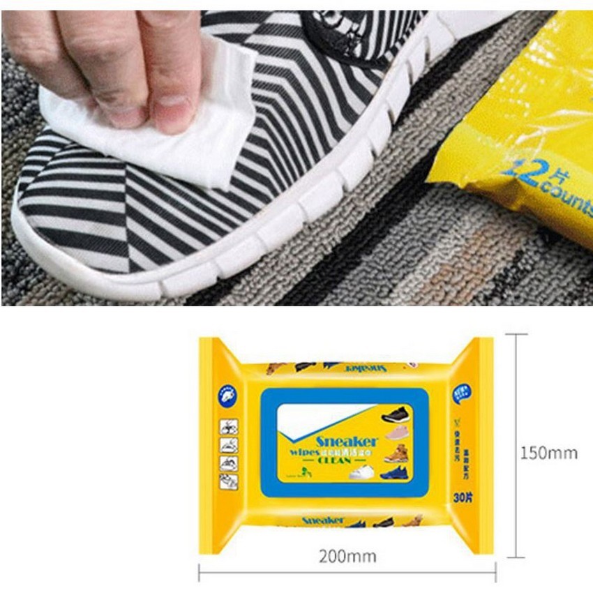 Khăn Giấy Lau Giầy Sneaker Khăn Ướt Lau Giày Tiện Lợi Gói 30 Tờ Siêu Sạch Tiện Dụng FUKI