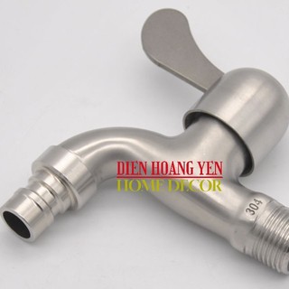 Vòi Hồ Inox Sus 304 Cao Cấp REN 21mm TAY GẠT