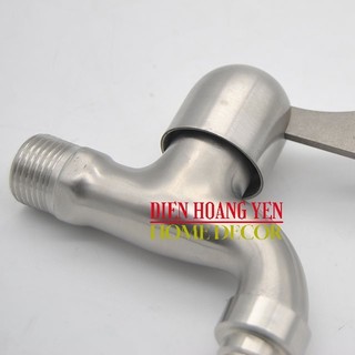 Vòi Hồ Inox Sus 304 Cao Cấp REN 21mm TAY GẠT
