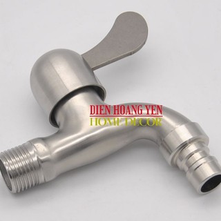 Vòi Hồ Inox Sus 304 Cao Cấp REN 21mm TAY GẠT