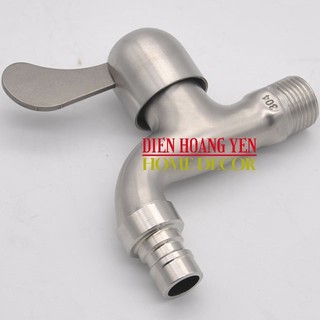 Vòi Hồ Inox Sus 304 Cao Cấp REN 21mm TAY GẠT