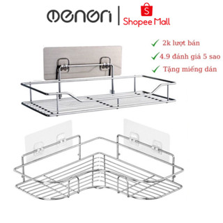 Kệ Nhà Tắm, Kệ Dán Góc Tường inox, Giá Phòng Tắm Để Đồ Đa Năng Cao Cấp Tặng Kèm Miếng Dán Siêu Dính
