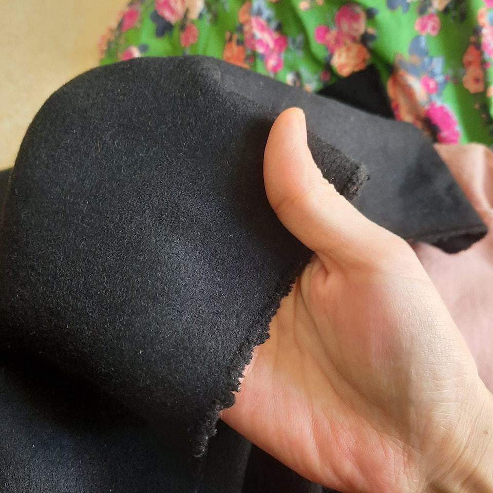 Vải dạ đen - Xanh đen - May vest, măng tô, áo khoác...