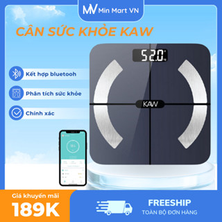 Cân Điện Tử Sức Khỏe KAW Kết Nối Bluetooth, Màn Hình Led Kính Cường Lực, Theo Dõi Sức Khỏe Gia Đình