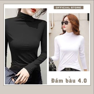 ÁO GIỮ NHIỆT CỔ 3 PHÂN CHO BÀ BẦU MÙA ĐÔNG KHÔNG LO LẠNH VẢI THUN COTTON CO GIÃN 4 CHIỀU X28
