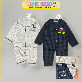 [ảnh thật] Đồ Bộ Pijama Dài Tay Cho Bé Trai Bé Gái Chất Thô Cao Cấp, Đồ Ngủ Cho Bé Trai Bé Gái Từ 8-26Kg