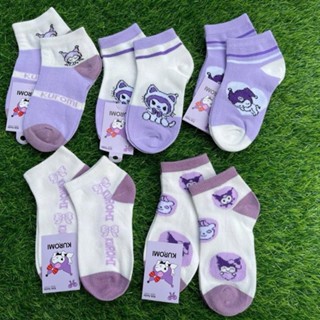 Set 10 đôi tất trẻ em 1-13 tuổi hoạ tiết kurumi tone màu tím dễ thương thời trang tất vớ cho bé gái