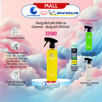 [HỎA TỐC] Dung dịch vệ sinh kính và bảo vệ nội ngoại thất ô tô Michelin 31999/33627/33580/33566 - Chính Hãng