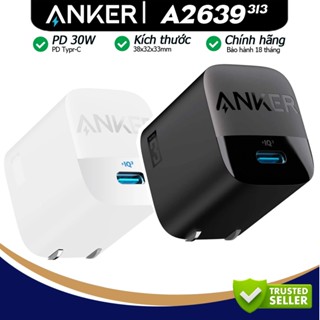 Sạc nhanh Anker 313 A2639 30W type-c có thể gập lại chính hãng hỗ trợ IQ3.0 Usb-c bảo hành 12 tháng