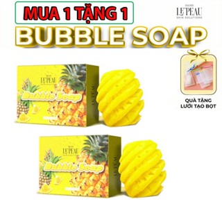 (MUA 1 TẶNG 1) Soap Thơm Xà Bông Tắm Trắng Body Bubble Soap LE'PEAU 65gr, Cục Xà Bông Tắm Trắng Thơm