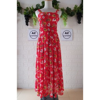 ĐẦM MAXI 2 DÂY VOAN HOA NHÍ SIZE M, L