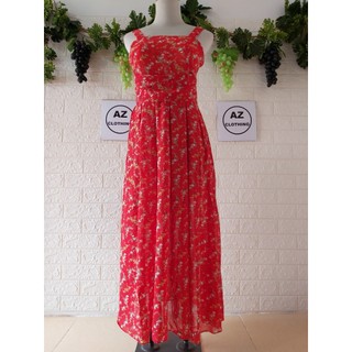 ĐẦM MAXI 2 DÂY VOAN HOA NHÍ SIZE M, L
