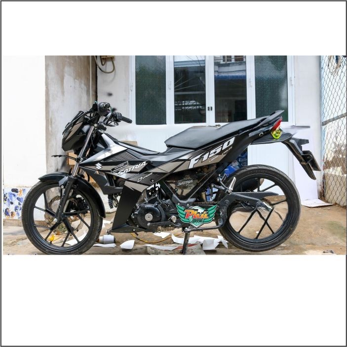 Tem rời Satria đen xám , tem 3 lớp không bay màu (D)