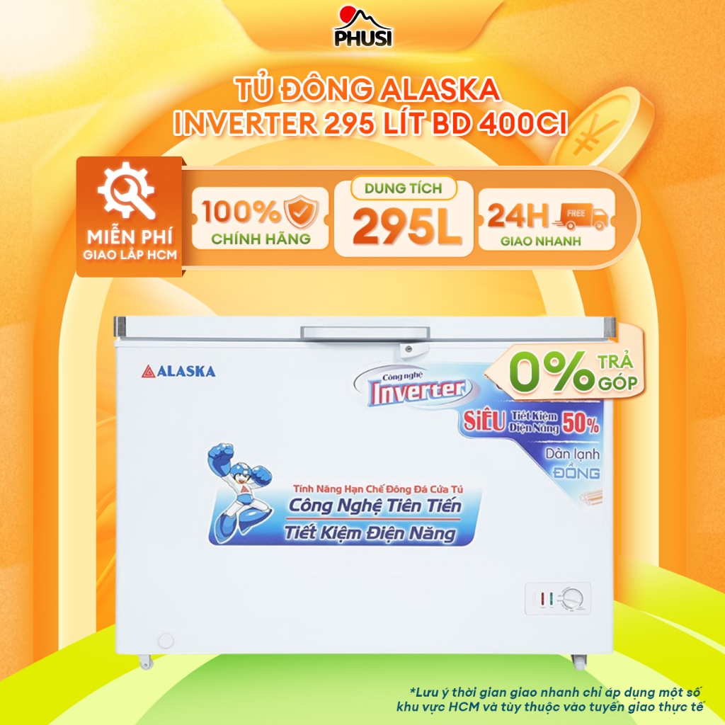 BD-400CI Tủ đông Alaska Inverter 295 lít BD 400CI [MIỄN PHÍ GIAO LẮP HCM]