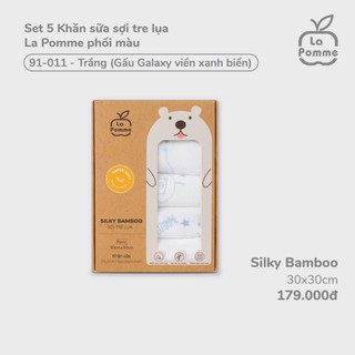 [CHÍNH HÃNG] Set 5 khăn sữa sợi tre lụa mềm mại (30x30) La Pomme