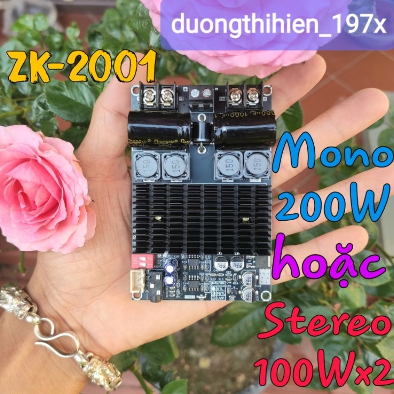 Mạch khuếch đại âm thanh 2.0 Wuzhi ZK-2001 TPA3221, mạch TPA3255 Hifi Stereo công suất 300Wx2 tụ Nic