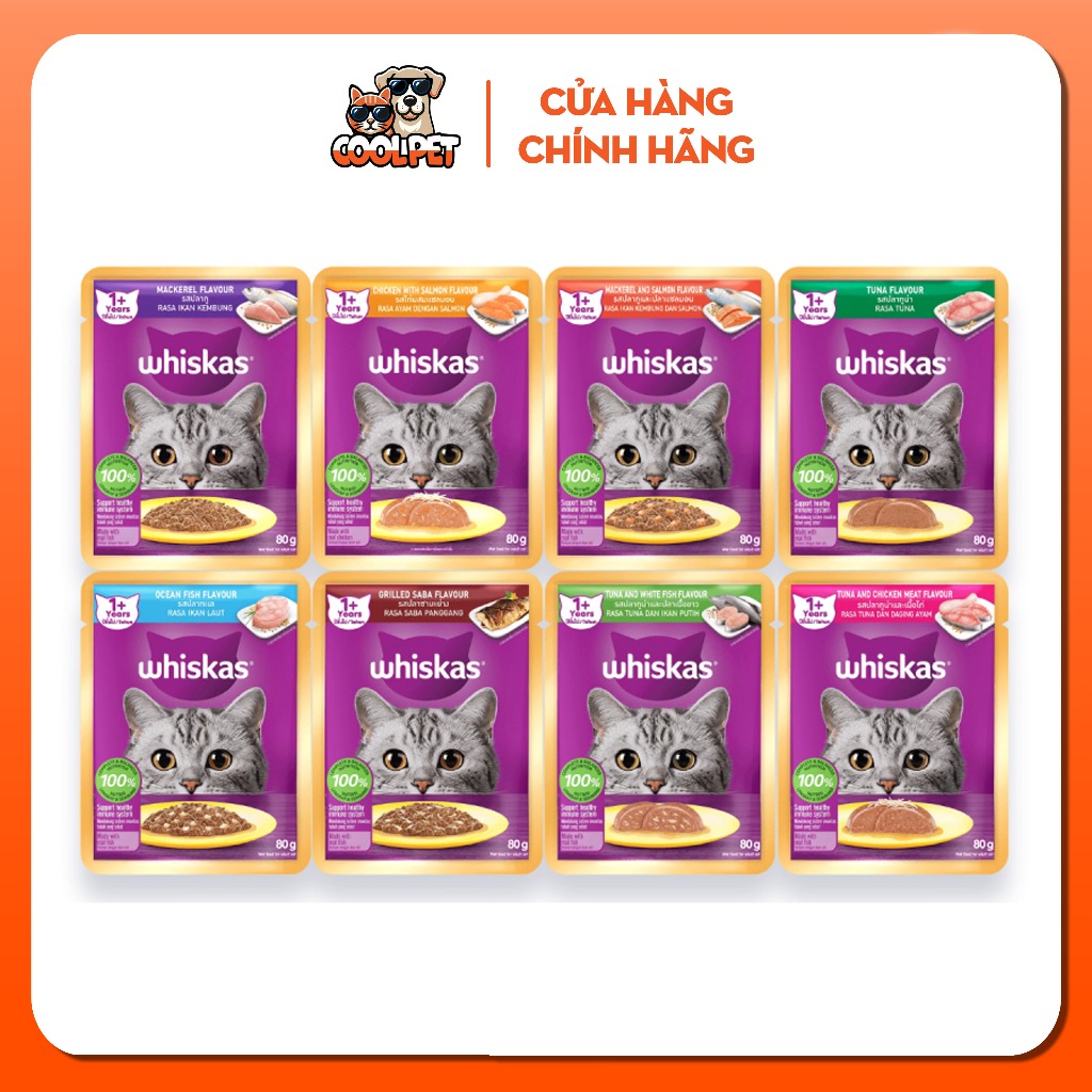 Pate gói cho mèo WHISKAS 80gr