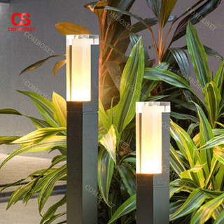 Cột Đèn Led Sân Vườn Hình Trụ Cao Chống Nước, Đèn Led Năng Lượng Mặt Trời Decor Cảnh Quang, Sân Vườn