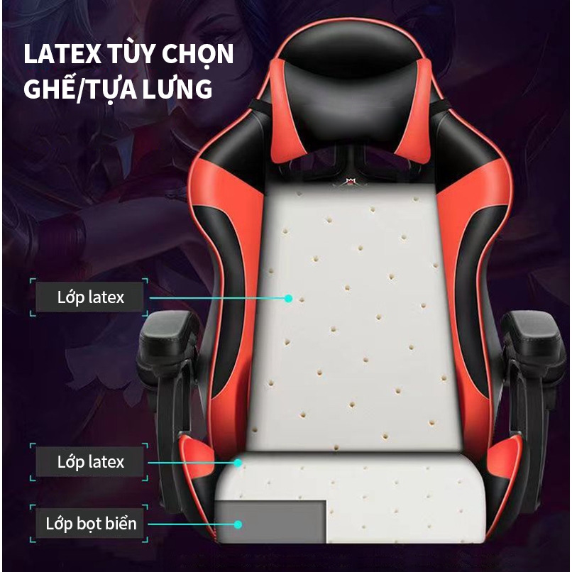 Ghế gaming AIODIY Công thái học bọc nệm mềm Thích hợp làm việc chơi game do điều chỉnh chiều cao và có đế đạp | BigBuy360 - bigbuy360.vn