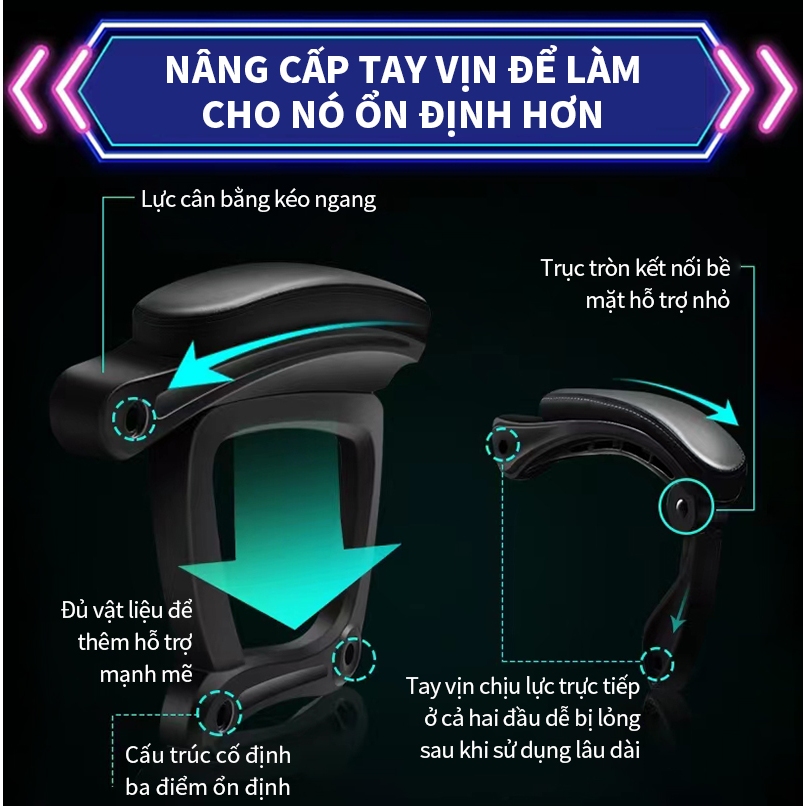 Ghế gaming AIODIY Công thái học bọc nệm mềm Thích hợp làm việc chơi game do điều chỉnh chiều cao và có đế đạp | BigBuy360 - bigbuy360.vn