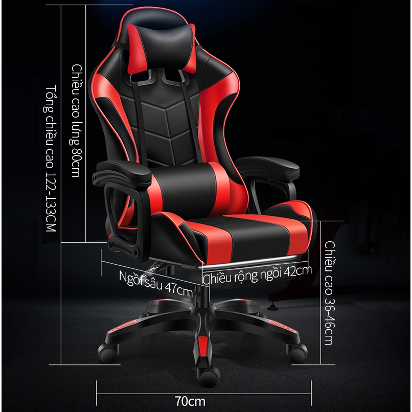 Ghế gaming AIODIY Công thái học bọc nệm mềm Thích hợp làm việc chơi game do điều chỉnh chiều cao và có đế đạp | BigBuy360 - bigbuy360.vn