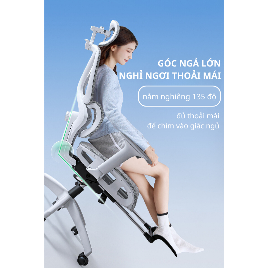 Ghế Xoay Công Thái Học CTH-09, Tựa Lưng Thay Đổi Linh Hoạt, Thiết Kế Bảo Vệ Cột Sống Ngả Lưng 135 Độ Resdani | BigBuy360 - bigbuy360.vn