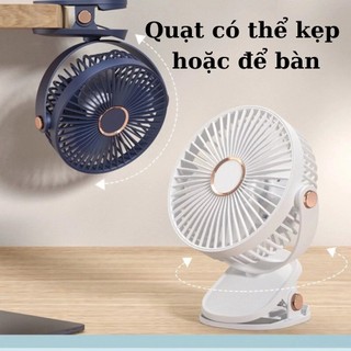  Quạt Kẹp Dễ Thương Để Bàn Mini  Sạc USB Đèn Ngủ Quạt Nhỏ Di Động Pin 10000 MAh 