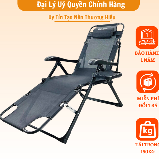 Ghế xếp thư giãn SUMIKA 168 -  Có thể ngã giường nằm - vải lưới Textilene thoáng mát - Tay nắm nhựa 