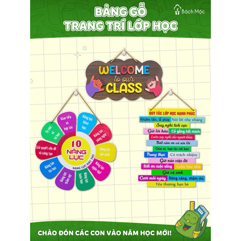 Bảng Gỗ Decor trang trí Lớp học , Phòng thư viện, Phòng học Tạo động lực học tập cho các con