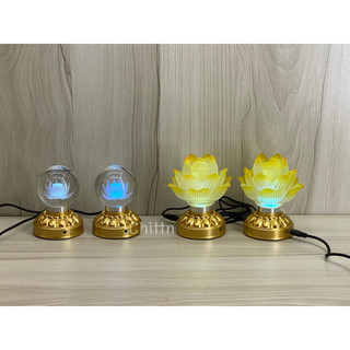  Cặp đèn hoa sen lưu ly - đèn quả cầu hoa sen sử dụng pin hoặc điện 