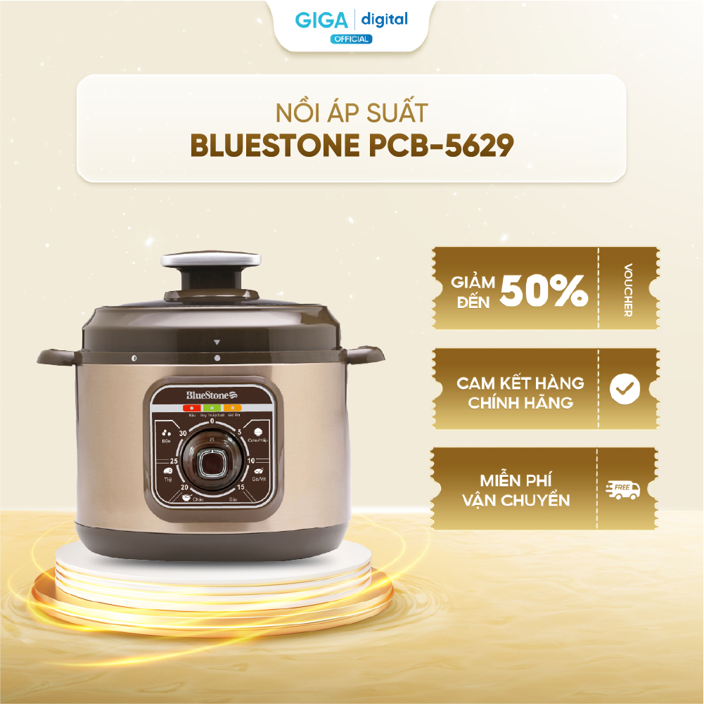 [VOUCHER 5%] Nồi Áp Suất BlueStone PCB-5629 5 Lít 900W